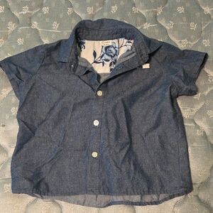 Charming Blue Kids Button Down Shirt Size 4 Boys